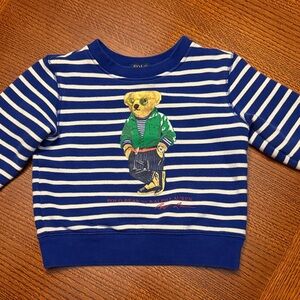 Polo by Ralph Lauren Kids Blue and White Striped Sweatshirt